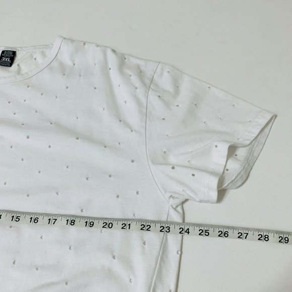 Henry & William New York Womens 3XL White T-Shirt Crew Neck Front Holes - Picture 10 of 12